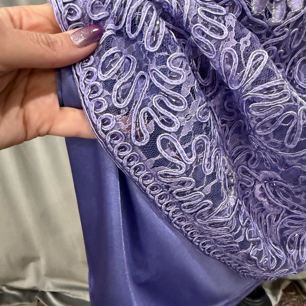 Sue Wong Lavender Embroidered Midi Dress - Picture 4 of 8